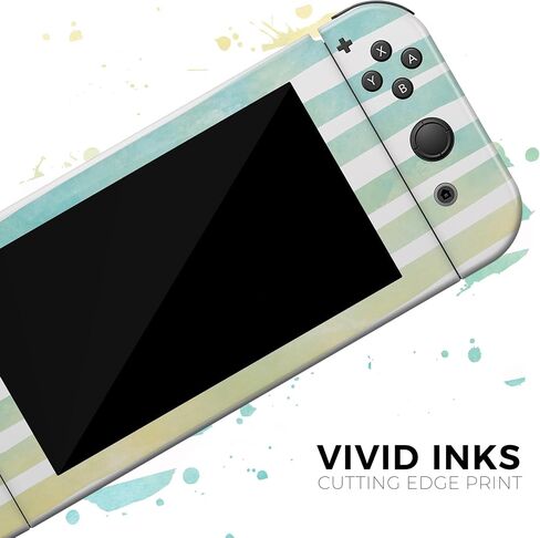 Design Skinz - Compatible with Nintendo DSi XL - Skin Decal Protective Scratch-Resistant Removable Vinyl Wrap Cover - Green Watercolor Ombre Stripes in Saudi Arabia