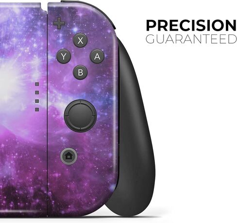 Design Skinz - متوافق مع وحدة تحكم Nintendo Switch + Joy-Con - غطاء حماية من الفينيل قابل للإزالة ومقاوم للخدش - سديم بنفسجي متوهج in Saudi Arabia