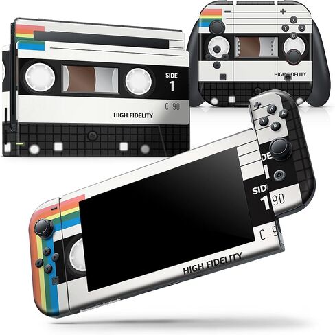 Design Skinz - Compatible with Nintendo Switch Console Bundle - Skin Decal Protective Scratch-Resistant Removable Vinyl Wrap Cover - Vintage Retro Audio Cassette Tape V1 in Saudi Arabia
