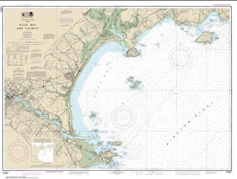 NOAA Chart 13287-Saco Bay and Vicinity - Water-Resistant - by East View Geospatial in Saudi Arabia
