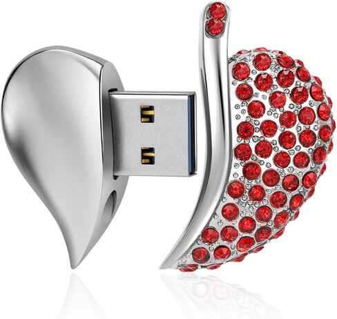 محرك فلاش USB 3.0 عالي السرعة، عصا ذاكرة USB لطيفة على شكل قلب رومانسي، محرك إبهام للصور والموسيقى وتخزين الملفات (أحمر، 64 جيجابايت) in Kuwait