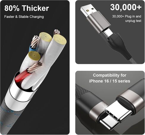2025 Upgraded 3 in 2 Travel Charger for Apple Watch & iPhone - USB C/Magnetic Wireless Fast Charging Cable, Compatible with iWatch Ultra 2/SE/10-1, iPhone 16/15, Galaxy S24 (Portable 6FT) in Saudi Arabia