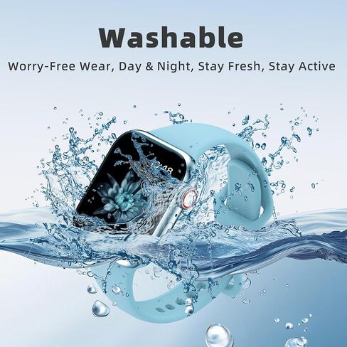 Sport Watch Band Silicone Compatible with Apple Watch Band for Women 38mm 40mm 41mm 42mm 44mm 45mm 49mm 46mm, iWatch Bands for Women Men, Silicone Watch Strap for Series 10 9 Ultra 8 7 6 5 4 3 2 1 SE in Saudi Arabia