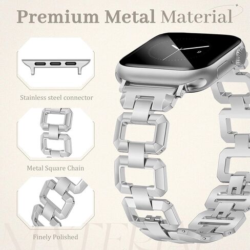 JR.DM Gold Watch Band for Women Compatible with Apple Watch 38mm 40mm 41mm 42mm 44mm 45mm 46mm 49mm Dainty Dressy Bracelet Designer Metal Chain Strap for iWatch Series 11/10/9/8/7/6/5/4/SE/3/2/1 Ultra in Saudi Arabia