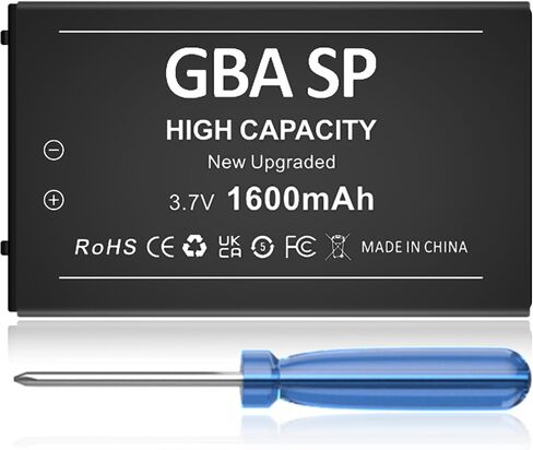 HUAENG Gameboy Advance SP Battery Pack,GBA SP 850mAh Rechargeable Lithium-ion Battery Replacement for GBA SP, AGS-001, SAM-003 with Tool Pack Kit in Saudi Arabia