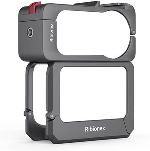 قفص حماية معدني بالكامل لكاميرا DJI Osmo Nano لميكروفون DJI مع 1/4"-20 فتحة ملولبة/حامل حذاء بارد يتصاعد محول توسيع متعدد لاحتياجات الاتصال الإضافية (مجموعة قفص أرنب معدني) in Saudi Arabia