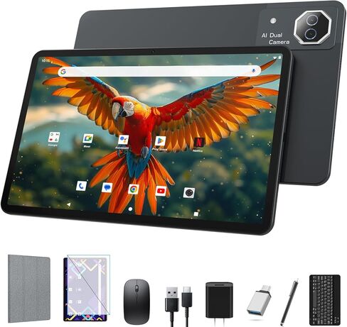 12 inch Android Tablet, 2K Display Android 15 Tablet, MTK G99 Octa-Core, 16GB 256GB 1TB Expansion, 2.4/5G WiFi, 21MP Camera, Widevine L1, Gemini AI 2.0, Tablets with Keyboard, Mouse, Case etc in Kuwait