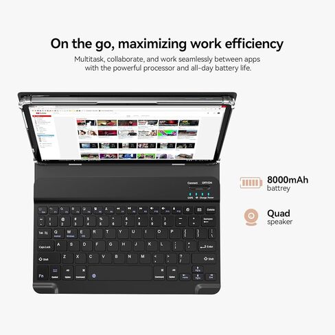 12 inch Android Tablet, 2K Display Android 15 Tablet, MTK G99 Octa-Core, 16GB 256GB 1TB Expansion, 2.4/5G WiFi, 21MP Camera, Widevine L1, Gemini AI 2.0, Tablets with Keyboard, Mouse, Case etc in Kuwait