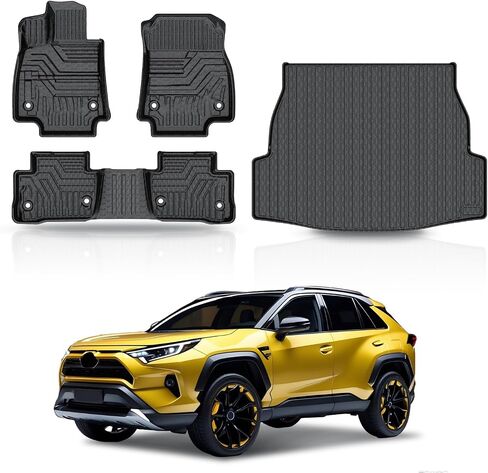 حصيرة Kust Floor for 2020-2025 Subaru Outback ، جميع شحنات الطقس حامي المقعد الخلفي TPE Rubber Rubber Trunk Liner High High ، حصيرة كاملة مجموعة من 6 in Saudi Arabia