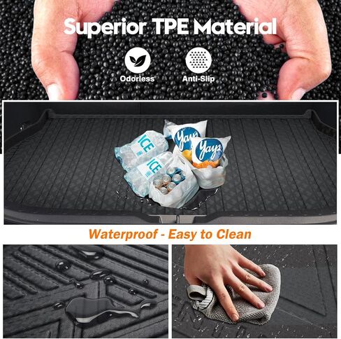 حصيرة Kust Floor for 2020-2025 Subaru Outback ، جميع شحنات الطقس حامي المقعد الخلفي TPE Rubber Rubber Trunk Liner High High ، حصيرة كاملة مجموعة من 6 in Saudi Arabia
