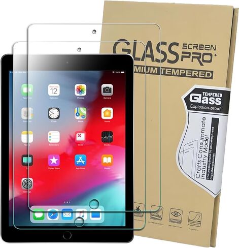 قطعتان من واقي الشاشة لجهاز iPad الجيل السادس 9.7 بوصة، طبقة من الزجاج المقوى المضاد للخدش لجهاز iPad 5th Gen/Air 2/Air 1/Pro 9.7، واقي شاشة من الزجاج المقوى الحساس للمس in Saudi Arabia