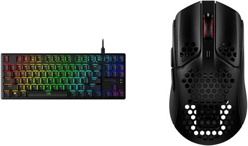 HyperX Pulsefire Haste Gaming Mouse & Alloy Origins 60 - Mechanical Gaming Keyboard, Ultra Compact 60% Form Factor, Double Shot PBT Keycaps, RGB LED Backlit, NGENUITY Software Compatible in Saudi Arabia