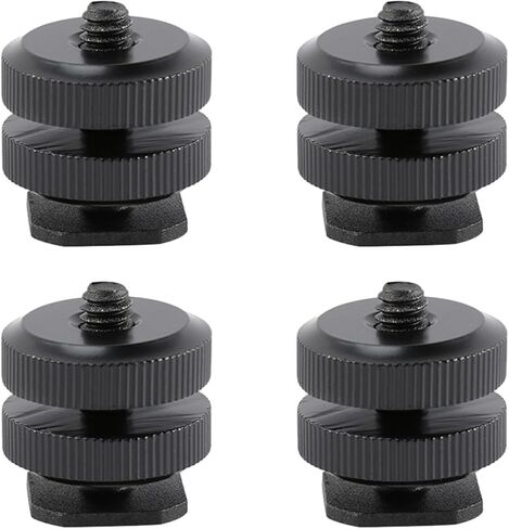 4pcs Aluminum Alloy Hot Shoe Mount with Dual Tripod Screw Adapter Camera Flash Shoe for DSLR Photography Accessories in Saudi Arabia