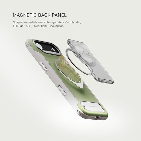 Tilta Khronos Lite Case Compatible with iPhone 17 Air | Lightweight Protective Cage Design | Magnetic Mount for SSDs | Power Banks | Cooling Fans | Integrated Kickstand Support – Light Gray in Saudi Arabia