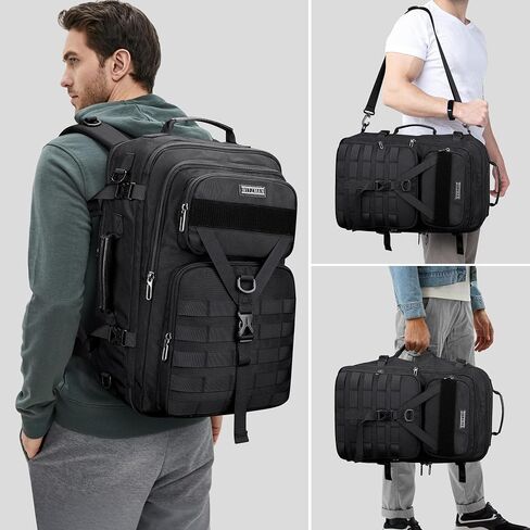 WITZMAN Carry On Travel Backpack for Men Large Convertible 45L Fit 17 Inch Laptop Backpack 3 in 1 Bag for Airline Approved(B688 Black) in Saudi Arabia