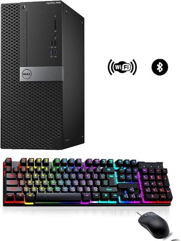 Dell Optiplex 7050 Mini Tower PC Desktop Computer, Windows 11 Pro, 16GB RAM, 256GB SSD, Core i7-7700, USB WiFi+BT, Keyboard, Mouse, No DVD(Renewed) in Saudi Arabia