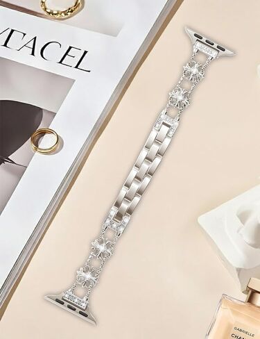 أحزمة ساعة Starlight Diamond للنساء متوافقة مع ساعة Apple 38 مم 40 مم 41 مم 42 مم (S10/11) تصميم متقاطع لطيف وسوار معدني أنيق لسلسلة iWatch 11/10/9/8/7/6/5/4/SE 3/2/1 in Saudi Arabia