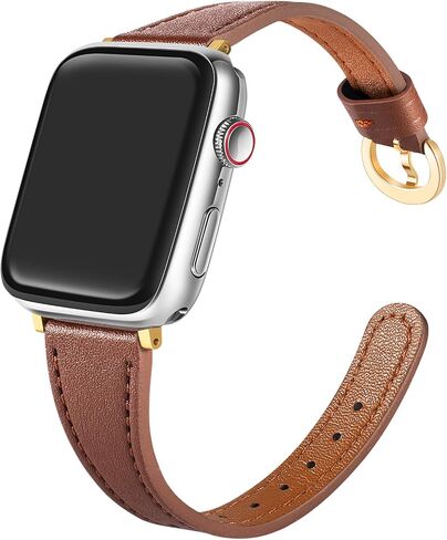 Leather Bands Compatible with Apple Watch Band for Women 38mm 40mm 41mm 42mm 44mm 45mm 46mm 49mm, Slim Strap Wristband for iWatch Series SE SE2 Series 10 9 8 7 6 5 4 3 2 1 in Saudi Arabia