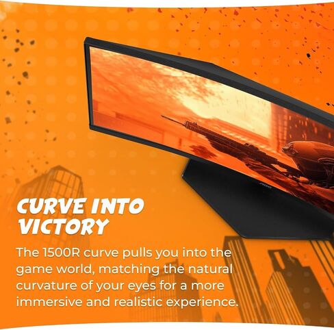 AOC C24G42E 24" Curved 1500R Frameless Ultra-Fast Gaming Monitor, FHD 1080p, 180Hz 0.5ms MPRT, HDMI 2.0 x2, Display Port x1, HDR, Speakers 2W x2, 3-Year Zero-Bright-Dot (Renewed) in Saudi Arabia