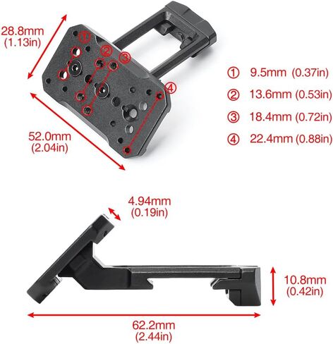 RMR Red Dot Sight، حامل بصري عالمي خفيف الوزن بزاوية 45 درجة مع لوحات محول التركيب متضمنة in Kuwait