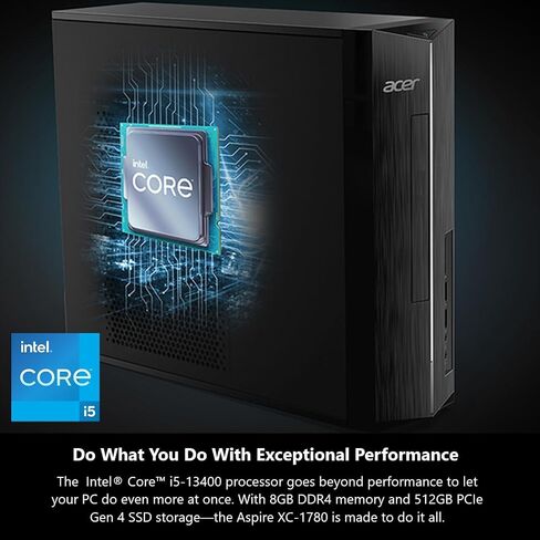 كمبيوتر مكتبي Acer 2025 Aspire SFF Intel Core i5-13400، ذاكرة وصول عشوائي 64 جيجابايت، 2 تيرابايت PCle SSD، تصميم فائق الهدوء، قارئ بطاقة SD، دعم شاشة 4K مزدوجة، USB-c، لوحة مفاتيح وماوس سلكية، Windows 11 in Saudi Arabia