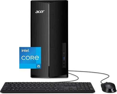 كمبيوتر مكتبي acer Aspire TC-1760-UA92، الجيل الثاني عشر Intel Core i5-12400 6-Core (حتى 4.4 جيجا هرتز)، ذاكرة الوصول العشوائي DDR4 سعة 32 جيجابايت، 1 تيرابايت SSD، 8X DVD، Intel Wireless Wi-Fi 6 AX201، بلوتوث، Windows 11 Home+JVQ MP in Saudi Arabia