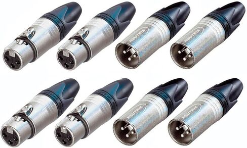 مجموعة نيوتريك مكونة من 8 (4 لكل واحدة) موصلات NC3FXX أنثى XLR جديدة و4 موصلات NC3MXX ذكر XLR (8 عبوات) in Kuwait