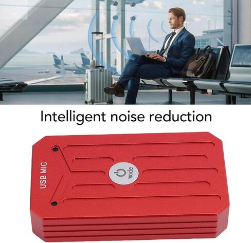 Zopsc USB Microphone with AI Noise Cancellation, 360 Omnidirectional Pickup, 192kHz 24Bit for Podcasting, Streaming, Gaming, Zoom Calls. (Chinese Red) in Saudi Arabia