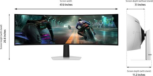 شاشة الألعاب المنحنية Samsung LS49DG910SNXZA مقاس 49 بوصة Odyssey Dual QHD 144 هرتز مع خطة حماية العنبر لمدة 5 سنوات (2024) in Kuwait