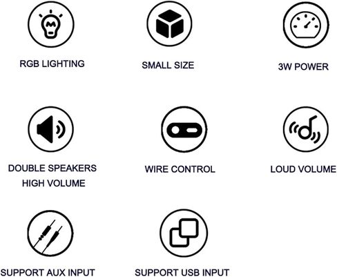 مجموعة مكبرات صوت منزلية مكتبية للكمبيوتر الشخصي 3.5 ملم مكبرات صوت سلكية تعمل بمنفذ USB صندوق الصوت مع RGB الغلاف الجوي s in Kuwait