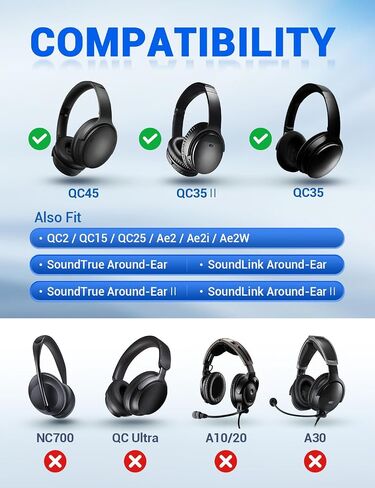 وسائد أذن من السيليكون لسماعات Bose QuietComfort 35، وسائد أذن بديلة لسماعات Bose QC35 وQC35 II المانعة للضوضاء، إسفنج عازل للضوضاء، سُمك إضافي (وردي البتلة) in Kuwait