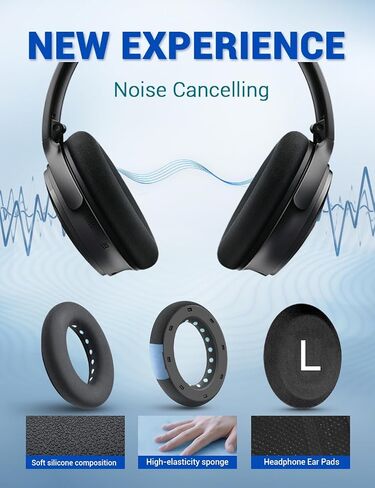 وسائد أذن من السيليكون لسماعات Bose QuietComfort 35، وسائد أذن بديلة لسماعات Bose QC35 وQC35 II المانعة للضوضاء، إسفنج عازل للضوضاء، سُمك إضافي (وردي البتلة) in Kuwait
