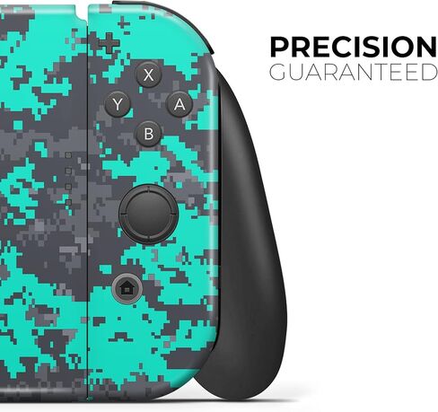 Design Skinz - متوافق مع Nintendo DSi XL - غطاء حماية من الفينيل قابل للإزالة ومقاوم للخدش - أزرق مخضر ساطع وتمويه رقمي رمادي in Saudi Arabia