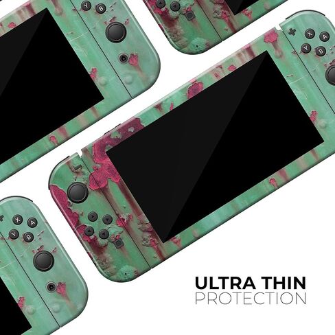 Design Skinz - متوافق مع Nintendo DSi XL - غطاء حماية من الفينيل مقاوم للخدش وقابل للإزالة - أخضر عصري مع صدأ وردي in Saudi Arabia