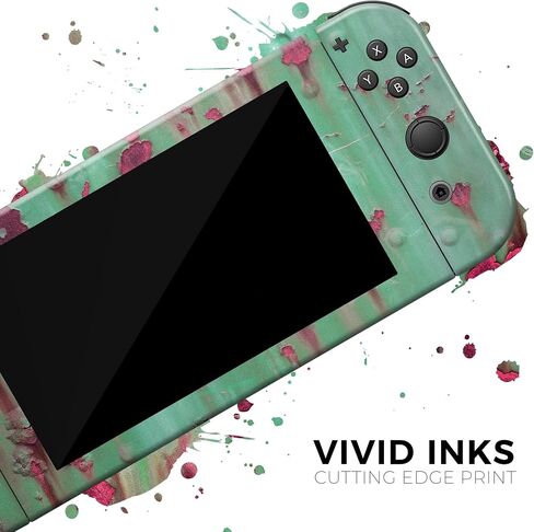 Design Skinz - متوافق مع Nintendo DSi XL - غطاء حماية من الفينيل مقاوم للخدش وقابل للإزالة - أخضر عصري مع صدأ وردي in Saudi Arabia