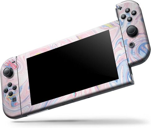 Design Skinz - متوافق مع Nintendo DSi XL - غطاء حماية من الفينيل قابل للإزالة ومقاوم للخدش - وردي رخامي وأزرق دوامة V2123 in Saudi Arabia