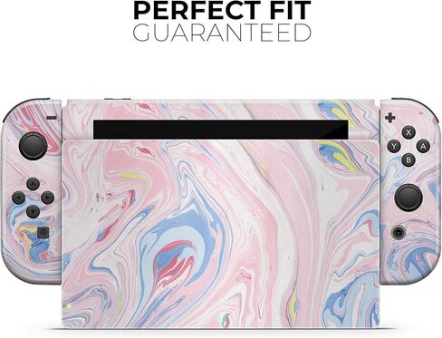 Design Skinz - متوافق مع Nintendo DSi XL - غطاء حماية من الفينيل قابل للإزالة ومقاوم للخدش - وردي رخامي وأزرق دوامة V2123 in Saudi Arabia
