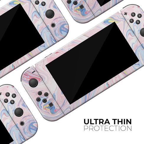 Design Skinz - متوافق مع Nintendo DSi XL - غطاء حماية من الفينيل قابل للإزالة ومقاوم للخدش - وردي رخامي وأزرق دوامة V2123 in Saudi Arabia
