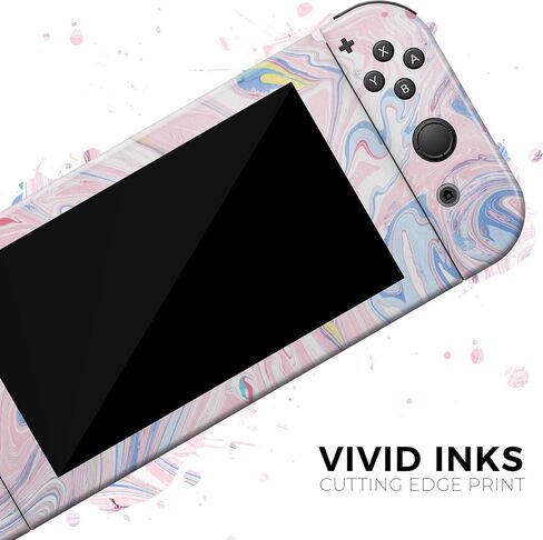 Design Skinz - متوافق مع Nintendo DSi XL - غطاء حماية من الفينيل قابل للإزالة ومقاوم للخدش - وردي رخامي وأزرق دوامة V2123 in Saudi Arabia