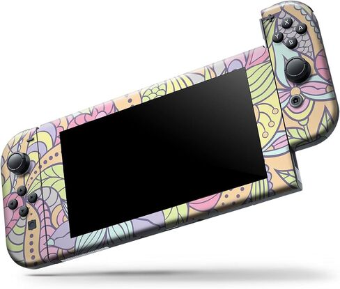 Design Skinz - متوافق مع Nintendo Switch Joy-Con فقط - غطاء حماية من الفينيل مقاوم للخدش وقابل للإزالة - لون نابض بالحياة ونمط زهور in Saudi Arabia