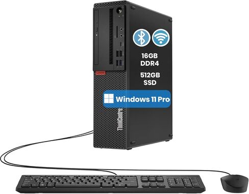 Lenovo ThinkCentre M720S SFF Desktop Computer PC, Intel Core 8th Gen 3.1GHz, 16GB RAM, 512GB SSD, Wired Keyboard and Mouse, VGA, DisplayPort, Windows 11 Pro (Renewed) in Saudi Arabia