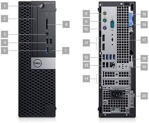 كمبيوتر مكتبي Dell OptiPlex 7070 - Intel Core i5-9500 - ذاكرة الوصول العشوائي 8 جيجابايت - SSD 256 جيجابايت - عامل شكل صغير in Saudi Arabia