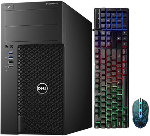 Dell Precision Gaming Desktop Tower Computer – Intel Core i7-6700 6th Gen – 16GB RAM – 1TB SSD – GeForce GTX 1050 Ti – RGB Keyboard & Mouse – Windows 11 Pro – Workstation PC (Renewed) in Saudi Arabia