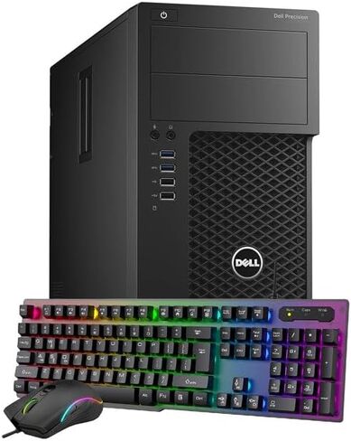 Dell Precision Gaming Desktop Tower Computer – Intel Core i7-6700 6th Gen – 16GB RAM – 1TB SSD – GeForce GTX 1050 Ti – RGB Keyboard & Mouse – Windows 11 Pro – Workstation PC (Renewed) in Saudi Arabia