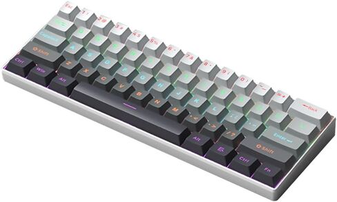 60% Wired Mechanical Gaming Keyboard, Mixed Backlit 61 Keys Compact Waterproof Mini Keyboard with Blue Switches for PC/Mac, Gamer, Typist, Travel (Mechanical Black Discoloration) in Saudi Arabia