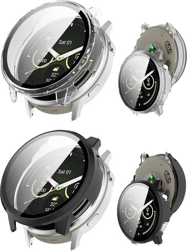 2pack Case for Garmin Venu 4 41mm,NOUKAJU Protective Cover Smartwatch,Built-in 9H Tempered Glass Film, Hard PC,Easy to Install,Screen Protector for Garmin Venu 4 41mm Smart Watch(Black+Clear) in Saudi Arabia