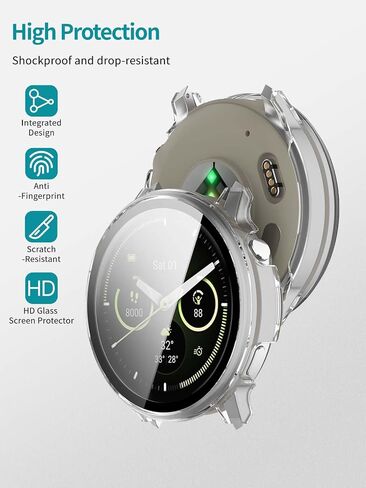 2pack Case for Garmin Venu 4 41mm,NOUKAJU Protective Cover Smartwatch,Built-in 9H Tempered Glass Film, Hard PC,Easy to Install,Screen Protector for Garmin Venu 4 41mm Smart Watch(Black+Clear) in Saudi Arabia