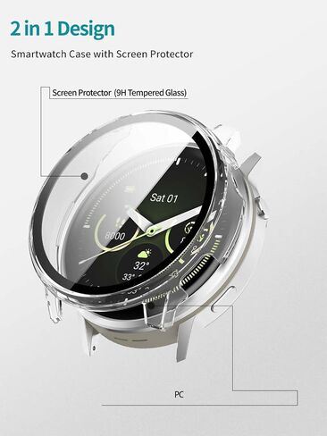 2pack Case for Garmin Venu 4 41mm,NOUKAJU Protective Cover Smartwatch,Built-in 9H Tempered Glass Film, Hard PC,Easy to Install,Screen Protector for Garmin Venu 4 41mm Smart Watch(Black+Clear) in Saudi Arabia