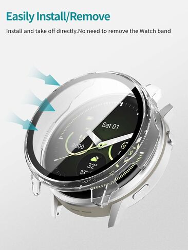 2pack Case for Garmin Venu 4 41mm,NOUKAJU Protective Cover Smartwatch,Built-in 9H Tempered Glass Film, Hard PC,Easy to Install,Screen Protector for Garmin Venu 4 41mm Smart Watch(Black+Clear) in Saudi Arabia