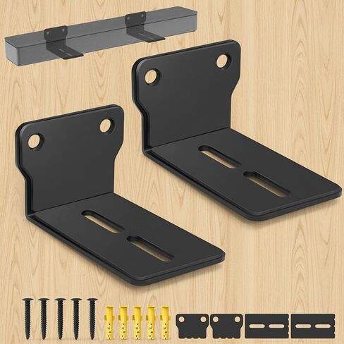 Universal Soundbar Wall Mount Shelf for TV, Adjustable Metal Sound Bar Bracket Wall Mount Compatible with Samsung, LG, Bose, JBL, and More, Soundbar Holder Under or Above TV Mount in Saudi Arabia